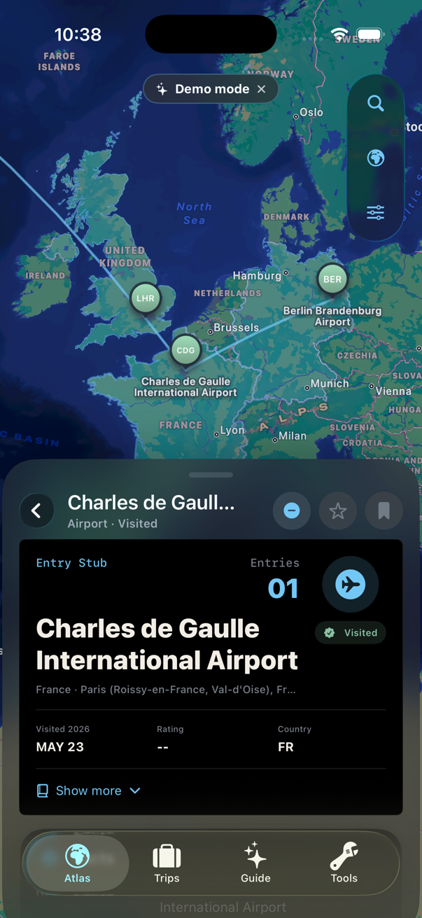 TakeOff Atlas airport detail for Charles de Gaulle